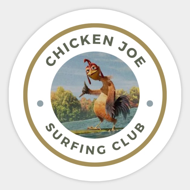 chicken joe surfing Sticker by PSYCH90